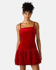 GIOVANNA DRESS RED VELVET