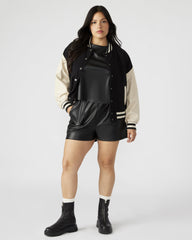 FAUX THE RECORD SHORT BLACK