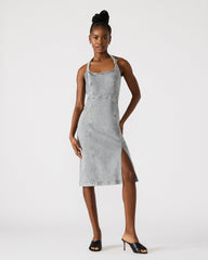 GIA DENIM DRESS LIGHT GREY