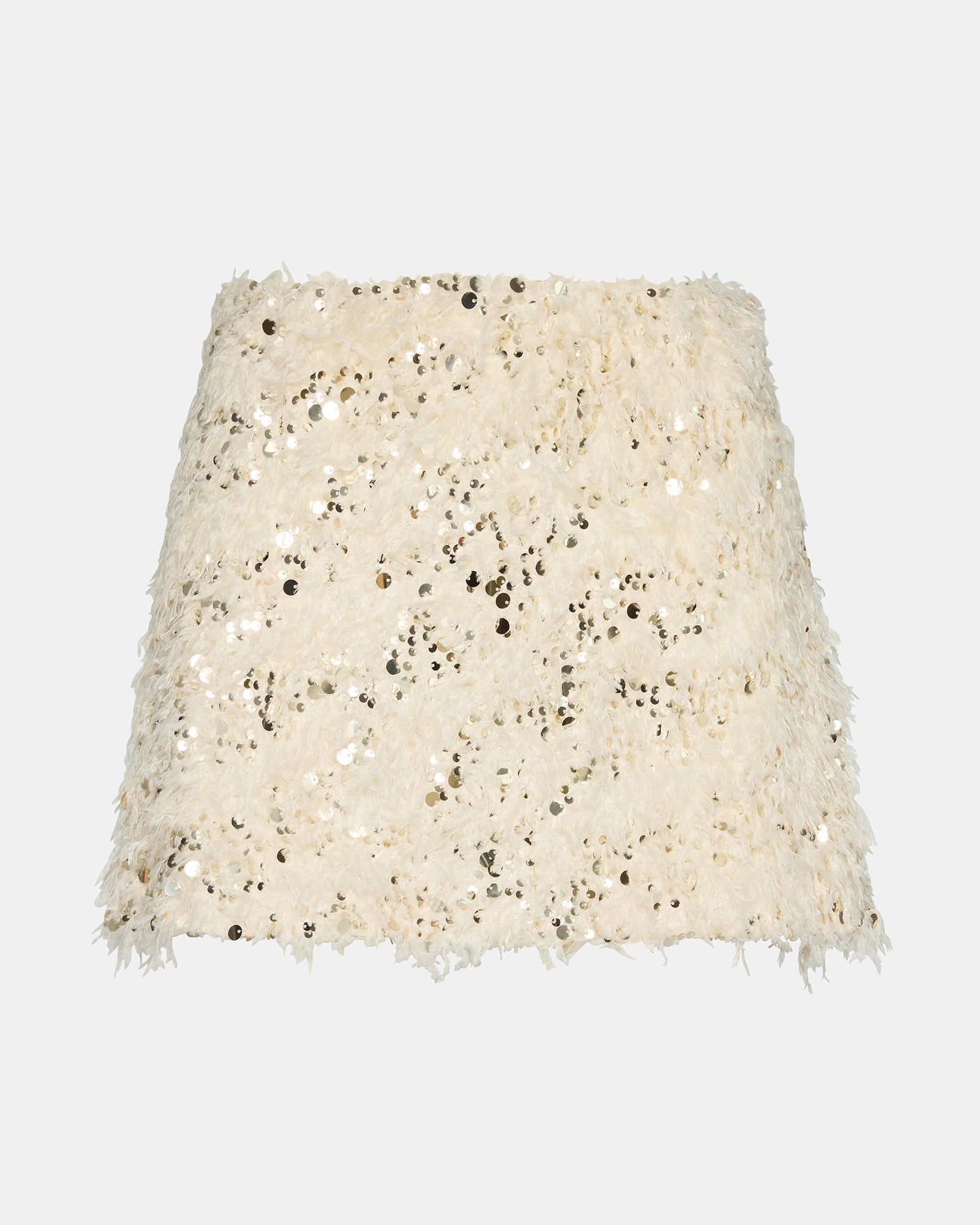 CINDI FEATHER SKIRT IVORY