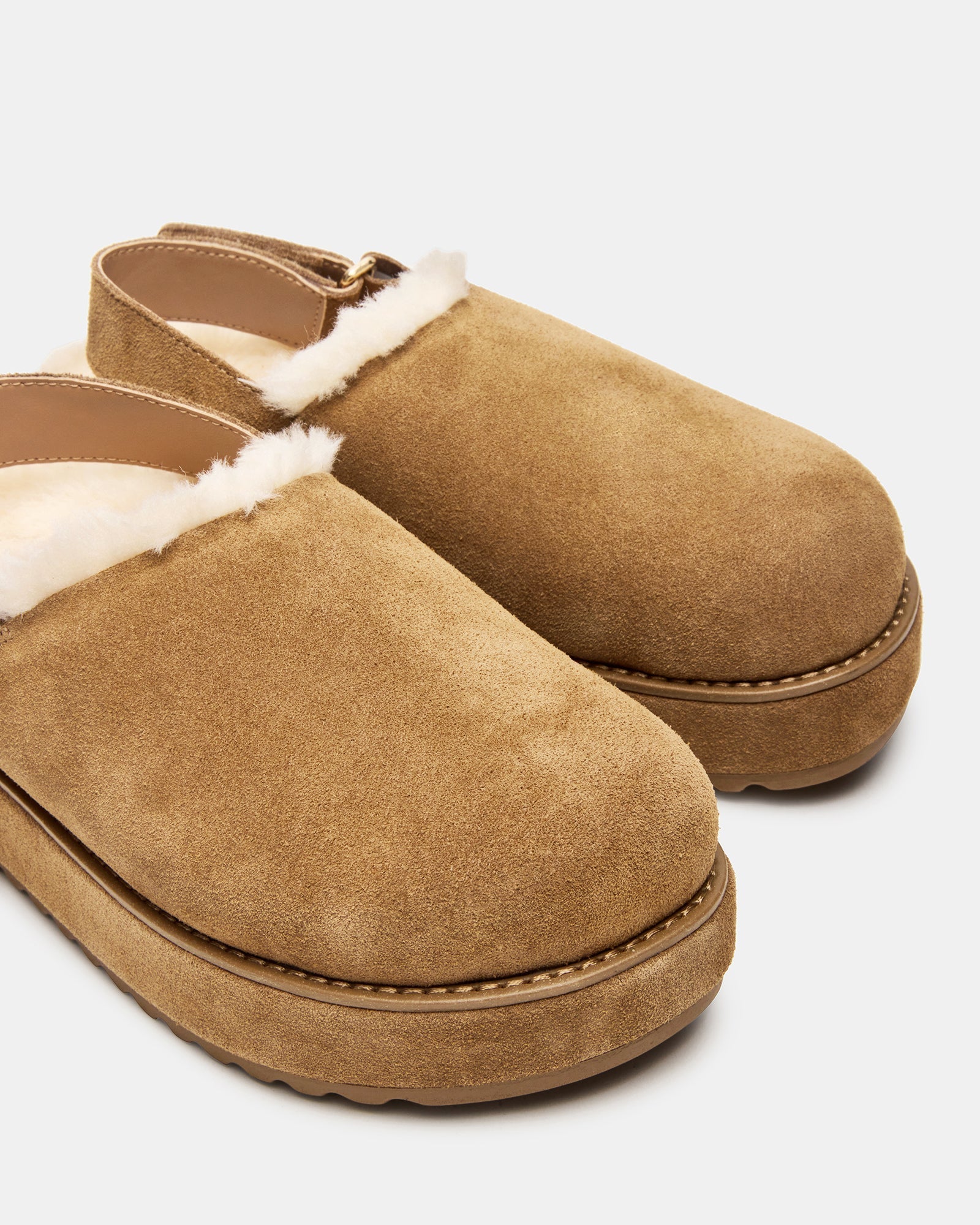 MELLOW FAUX FUR COGNAC SUEDE