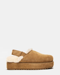 MELLOW FAUX FUR COGNAC SUEDE